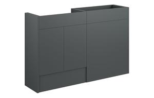 Eden 1236mm Standard Basin & WC Unit Pack - Matt Graphite Grey (Oak Cab)